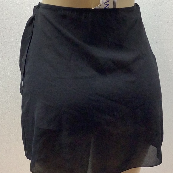 Zuliana Size Small Black Waist Tie Sarong Skirt. Made in USA. New With Tags - Picture 3 of 5